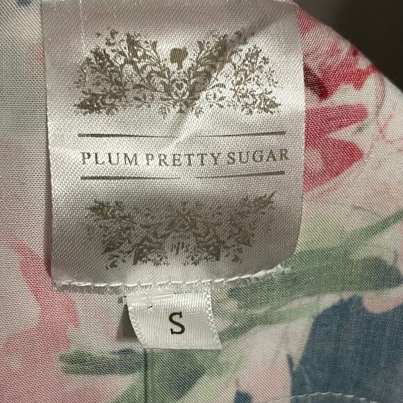 Plum Pretty Sugar Floral Open Front Robe Size Small/Medium - Picture 9 of 11